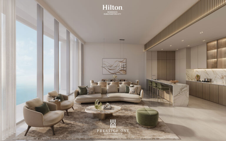 3BR_Living-Dining-kitchen- Hilton Residences DMC