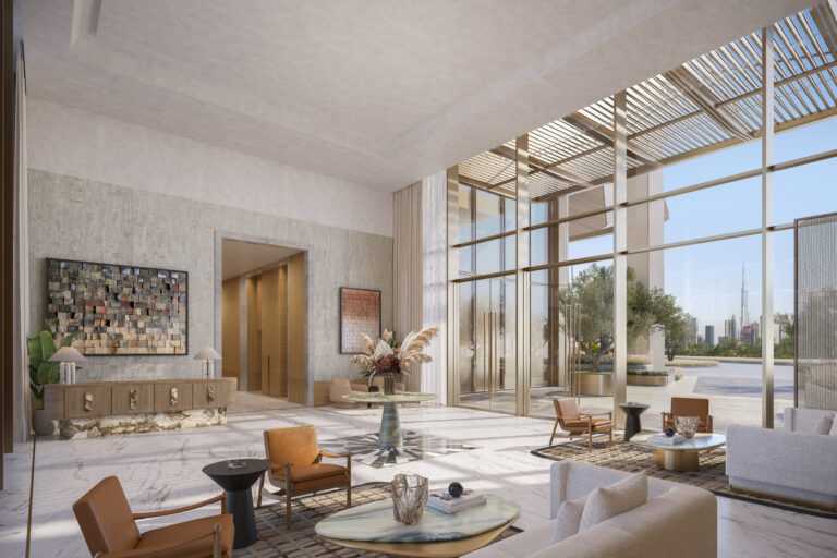 Interior render - Peninsula Dubai Residences - Lobby View